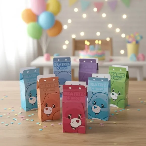 10 Caixas Milk Ursinhos Carinhosos Lembrancinhas Kit Festa