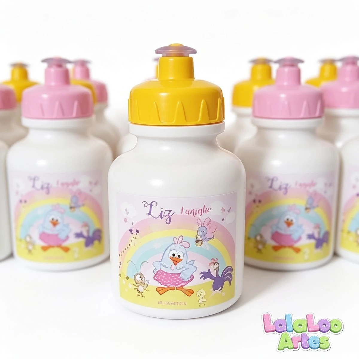 10 Garrafinha Galinha Pintadinha Candy Color