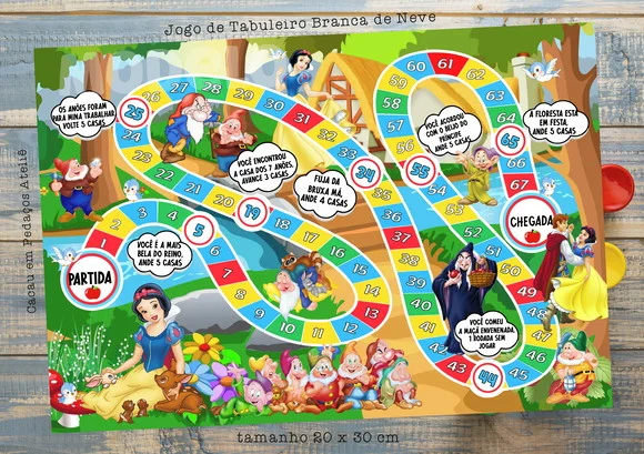 Jogo de Tabuleiro Branca de Neve Lembrancinhas