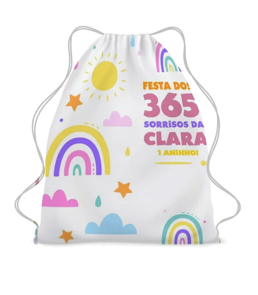 10 Mochila Saco 365 Sorrisos Menina Personalizada