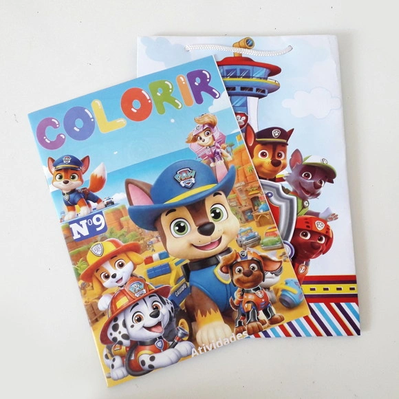 10 Revista Atividades Colorir Patrulha Canina + 10 Sacolinha