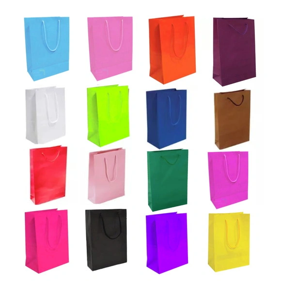 10 Sacola de Papel Diversas Cores para Presente Lembrancinha
