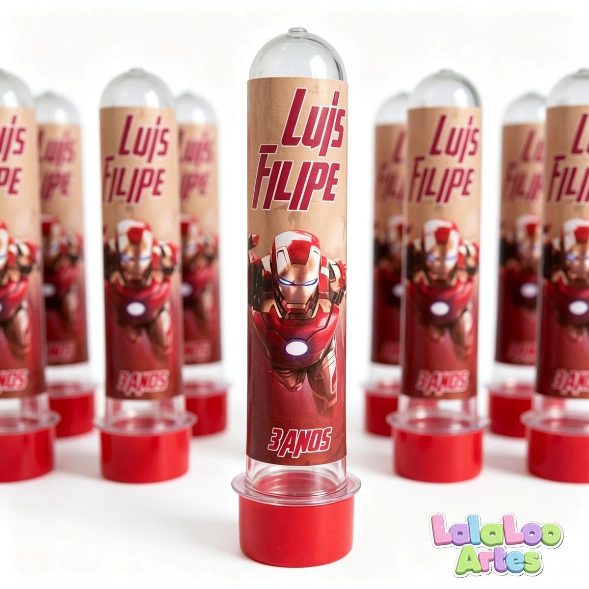 20 Tubete  Homem De Ferro Personalizado