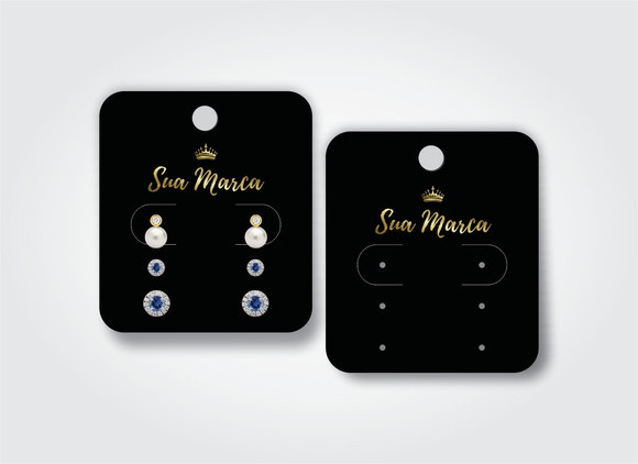 100 Cartelas Personalizadas para Trio de Brincos Tags