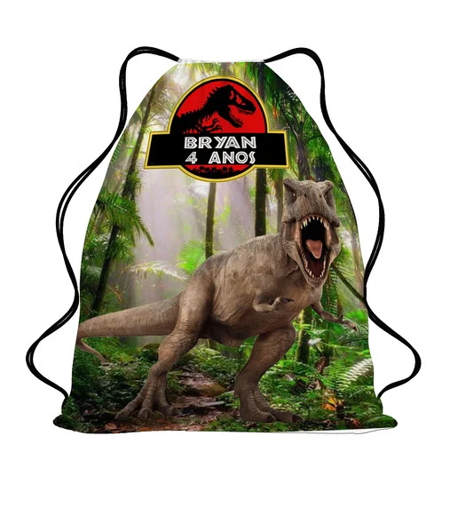 100 Mochila Sacochila Jurassic Park para Aniversário