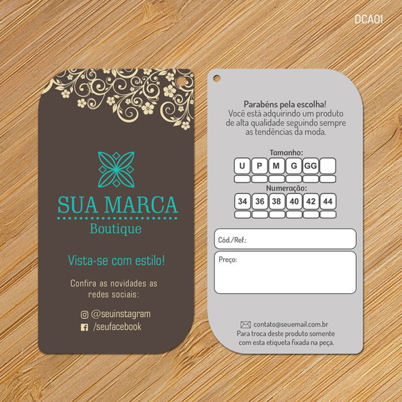 100 Tags Personalizadas Etiquetas Corte Folha