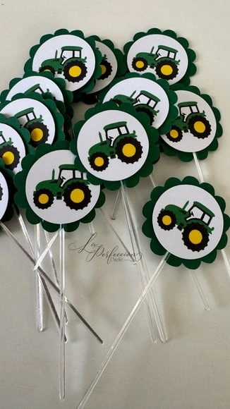100 Toppers para Docinho Trator