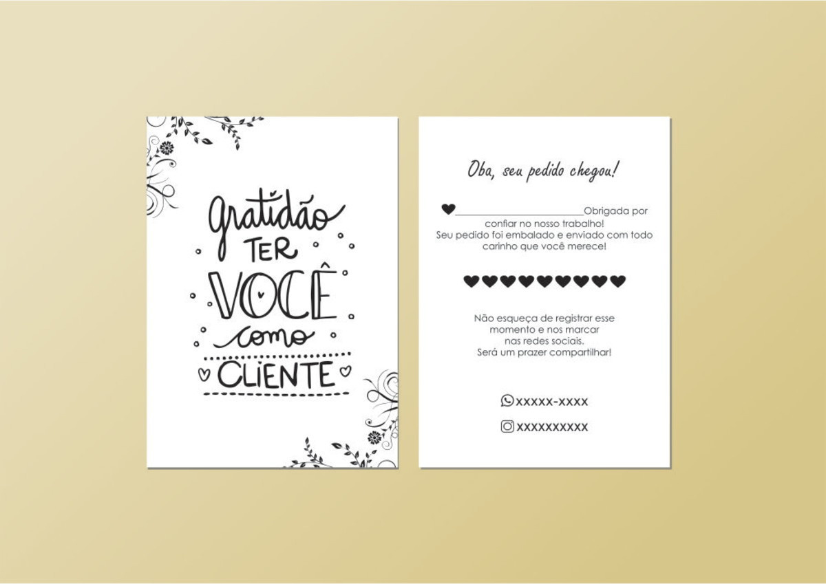 100. un Cartão 9x15cm Personalizado