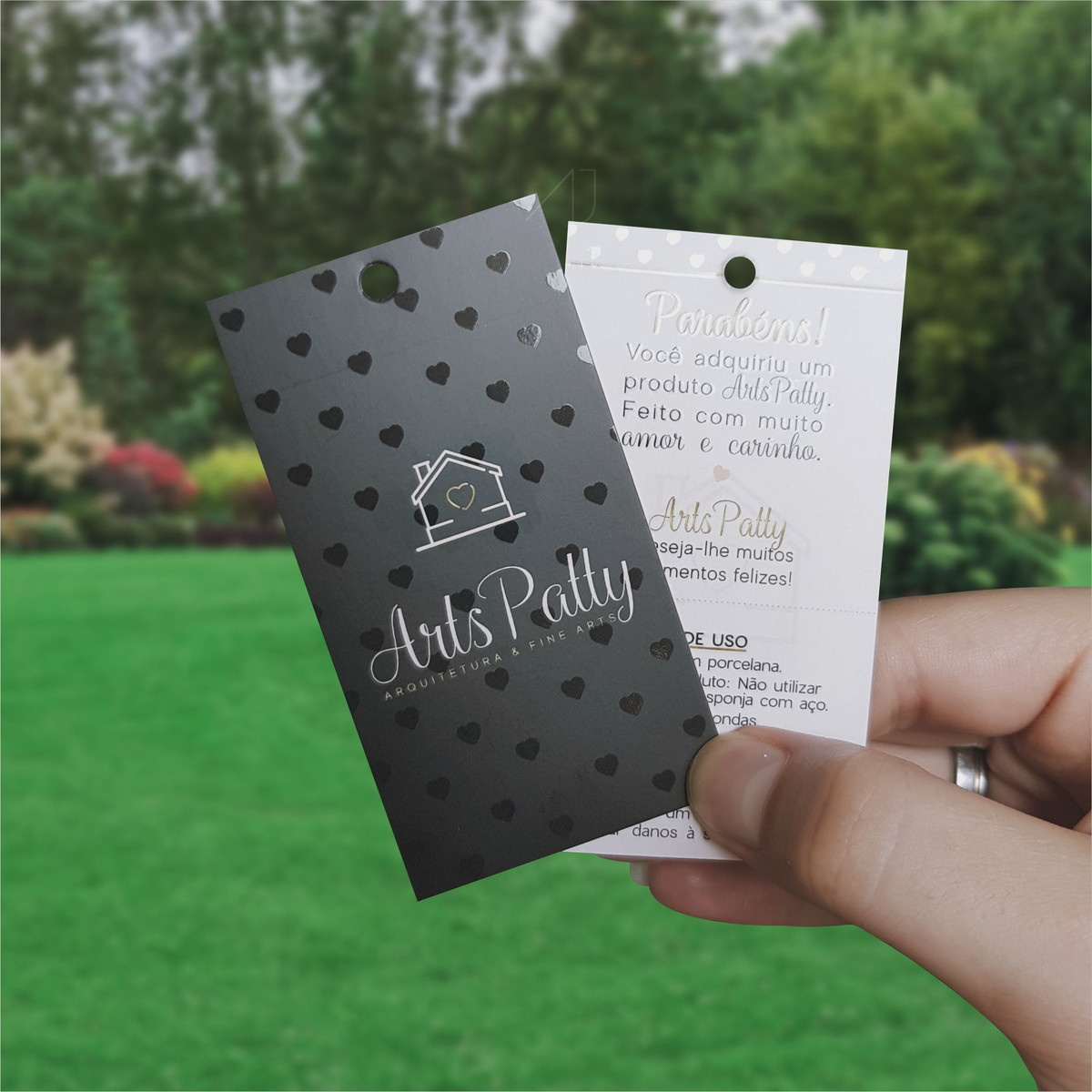 1000 un. Tag Personalizada Verniz Local