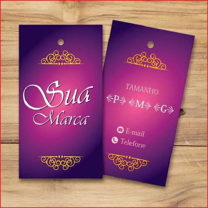 Tags Personalizadas Etiquetas para Roupas e Produtos 1000 un--- Por favor, Leia todo o anúncio! --

- Medidas: 4,8x9cm;
- Frente e Verso coloridos;
- Materi