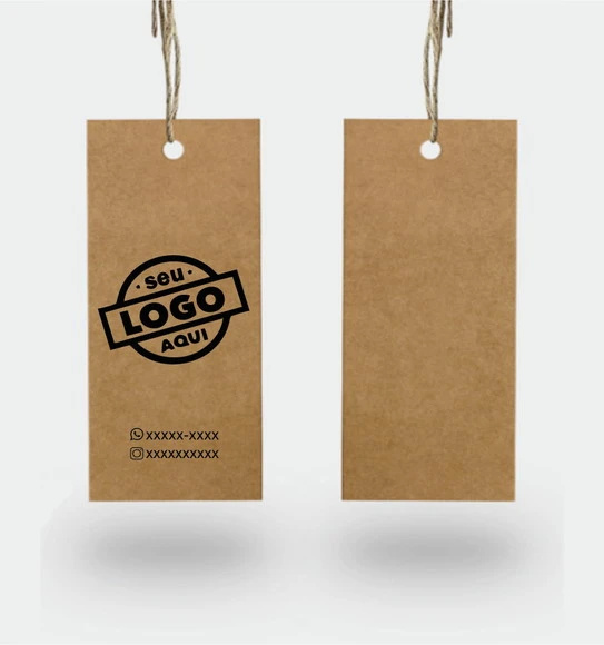 1000 Tags Personalizadas Kraft  Só frente