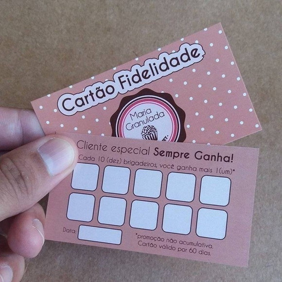 1000 un Cartão Fidelidade Personalizado