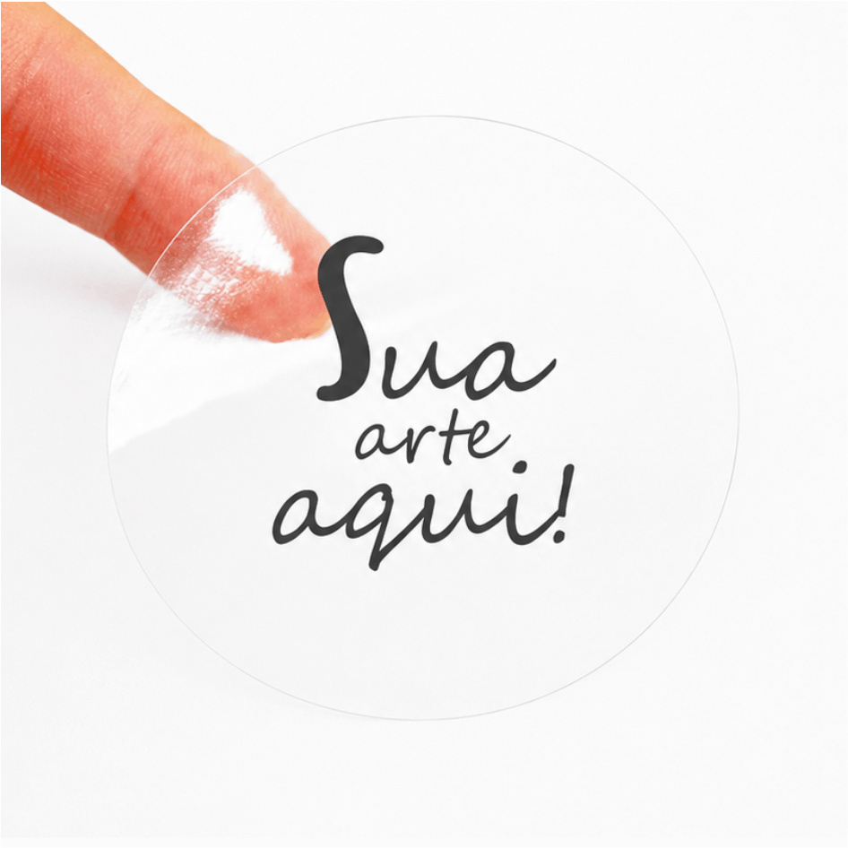 1000 un. Adesivo Personalizado Transparente 3x3cm