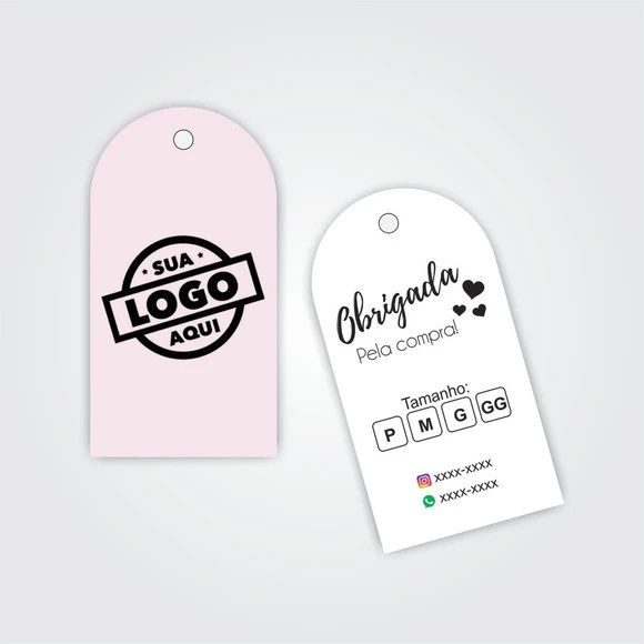 1000 un. Tag Personalizada Semicircular