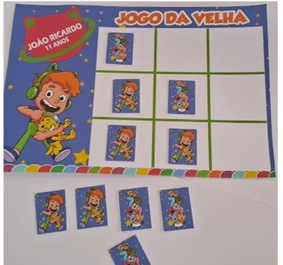 15 Lembrancinhas Jogo da Velha Gato Galáctico Aniversário