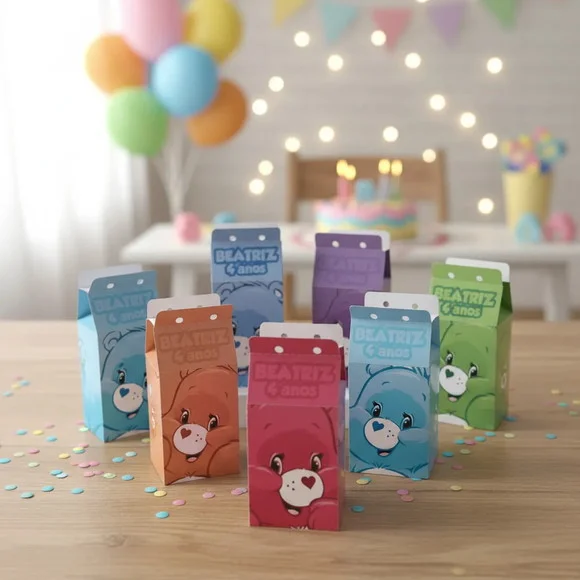 15 Personalizados Ursinhos Carinhosos Caixa Milk Aniversário
