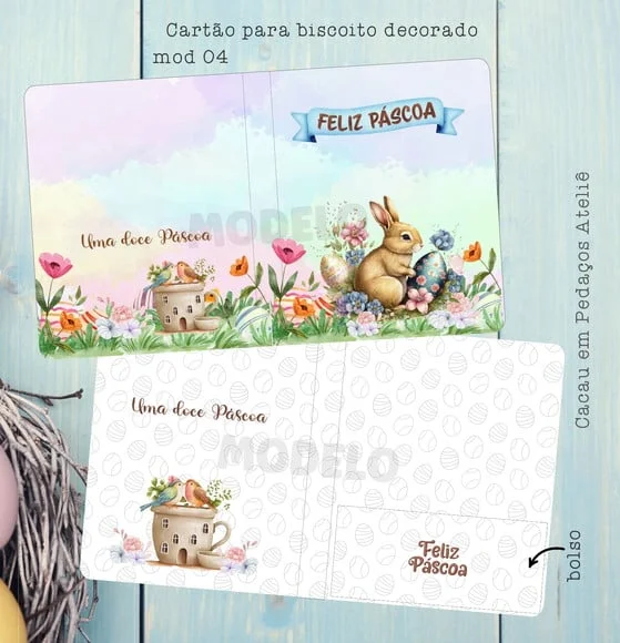 20 Cartão de Páscoa para Cookies Biscoitos Decorados