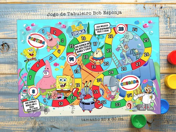 20 Jogos de Tabuleiro Bob Esponja Lembrancinhas