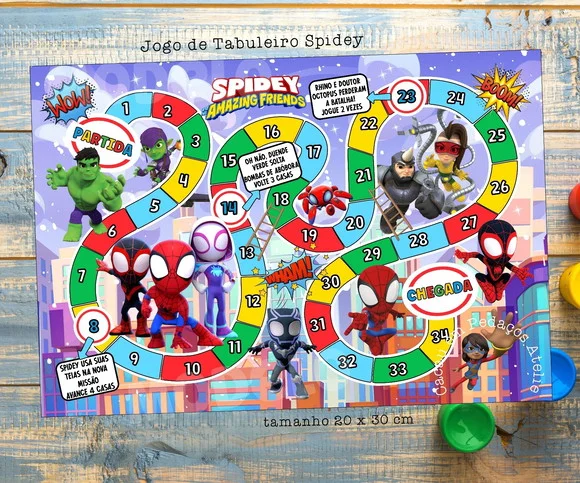 Jogo de Tabuleiro Spidey Aranha Fantasma Lembrancinhas