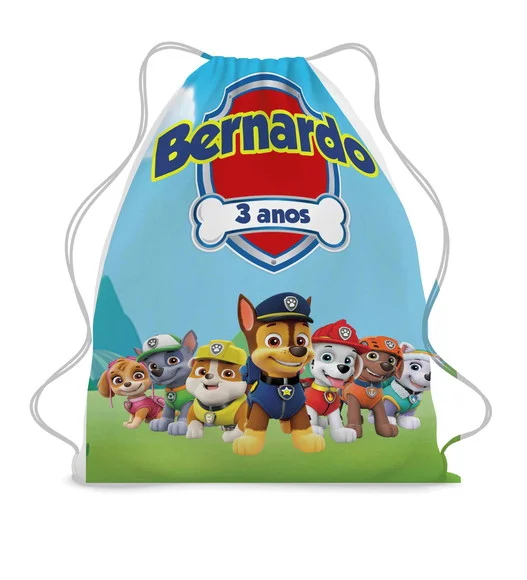20 Lembrancinha Sacolinha Mochilinha Patrulha Canina