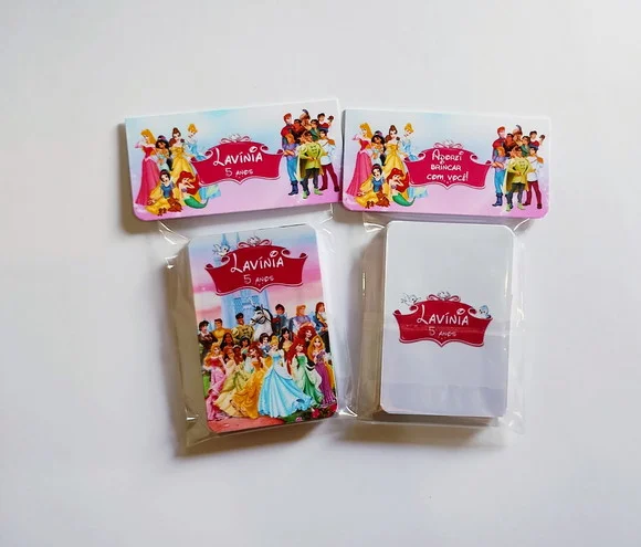 20 Lembrancinhas Princesas Jogo da Memória G Personalizado