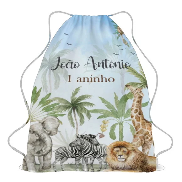 20 Mochila Saco Sacolinha Safari Personalizada