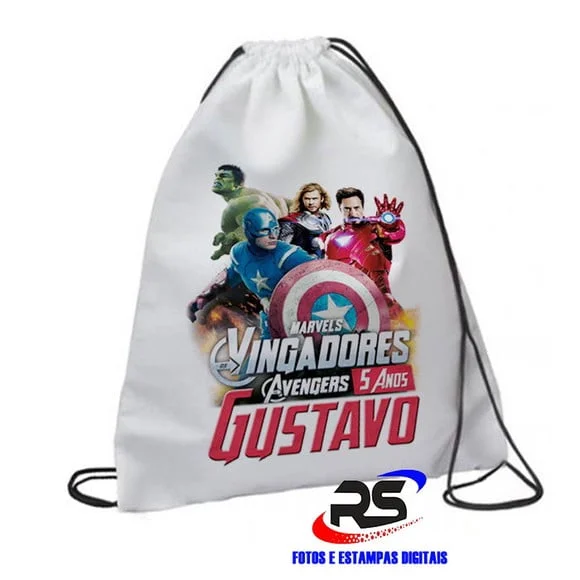 20 Sacochila Mochila Infantil Vingadores ? Lembrancinha