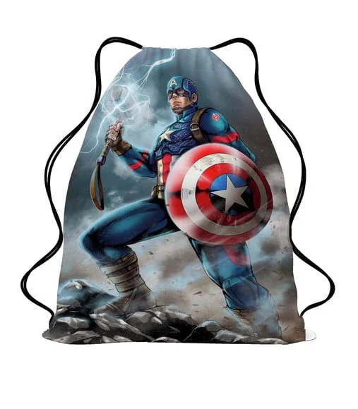 20 Sacochila Mochila Sacolinha Personalizada Capitão América