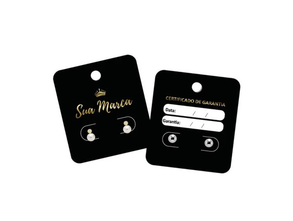 200 Tags para brincos Personalizada Frente e Verso