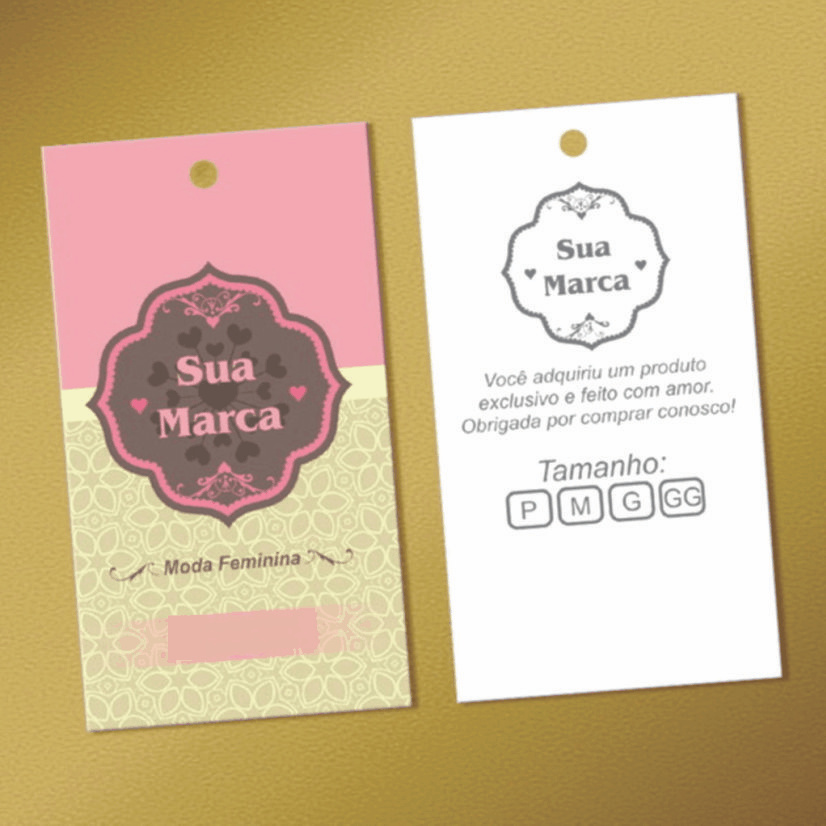 2000 Tags Personalizadas Etiquetas para Roupas e Produtos