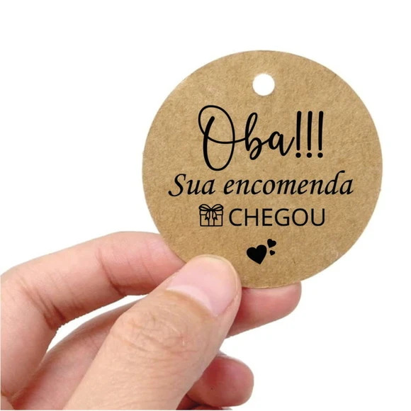 2000 Tags Personalizadas Kraft Redondas