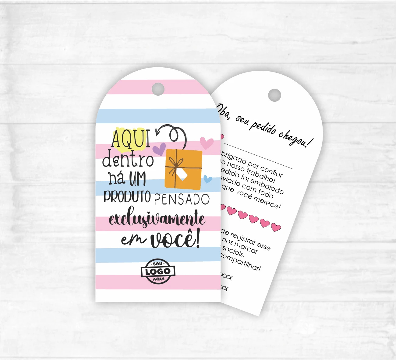 2000 un. Tag Personalizada Semicircular