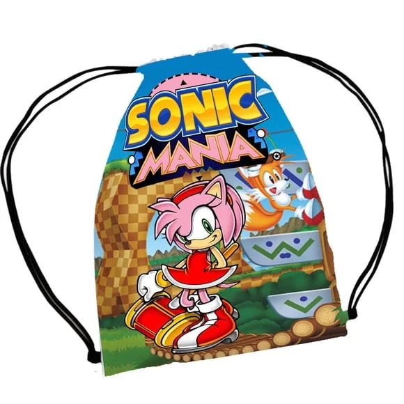 25 Lembrancinha Festa Sacochila Mochila Sonic e Tails