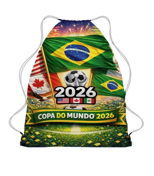 25 Mochila Saco Copa do Mundo 2026 - Personalizada