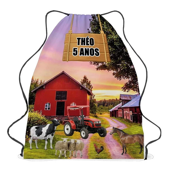 25 Mochila Saco de Tecido Sacochila Haras Fazenda