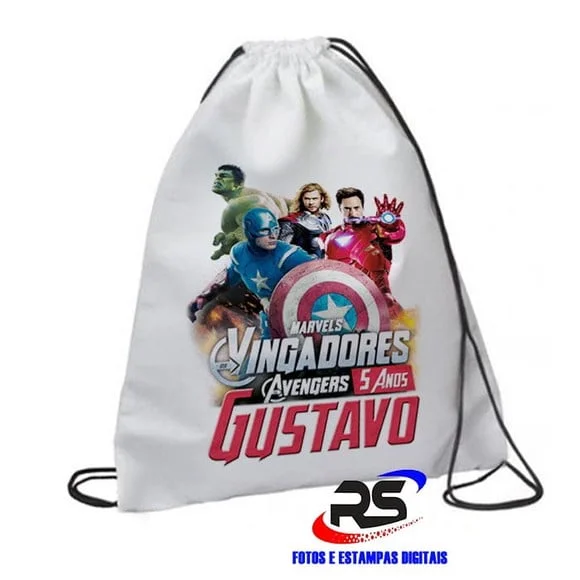 25 Sacochila Mochila Infantil Vingadores ? Lembrancinha
