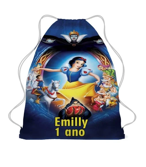 25 Sacochila Mochila Sacolinha Lembrancinha Branca de Neve