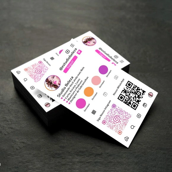 250 Cartão Feed do Instagram Personalizado com Qrcode
