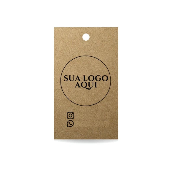 250 Tags Personalizadas Kraft  Só frente