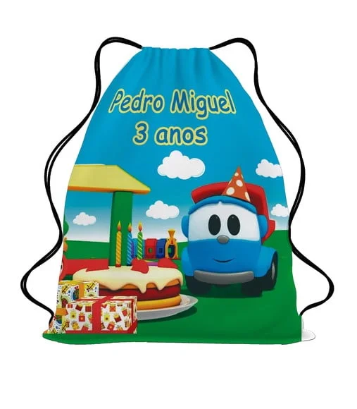 30 Bolsinha Sacochila Mochila Leo o Caminhão