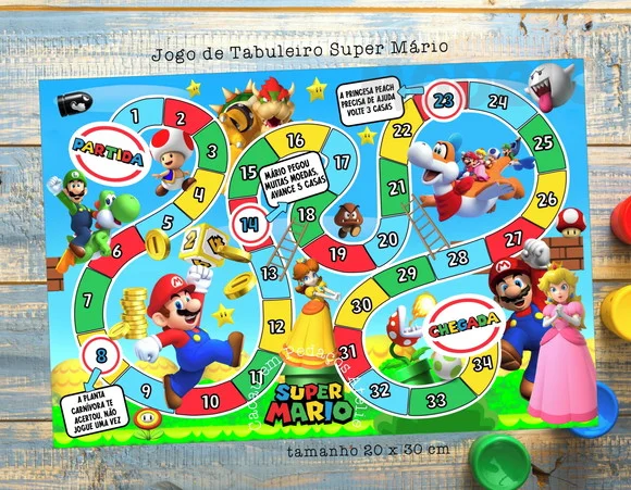Jogos de Tabuleiro Super Mário Lembrancinhas