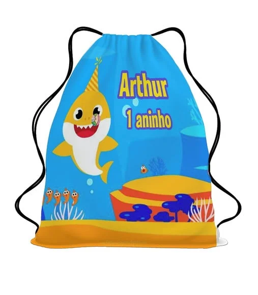 30 Lembrancinha Mochila Personalizada Baby Shark-aniversário