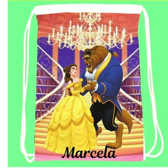 30 Lembrancinha Mochila Personalizada Saco Bela e Fera