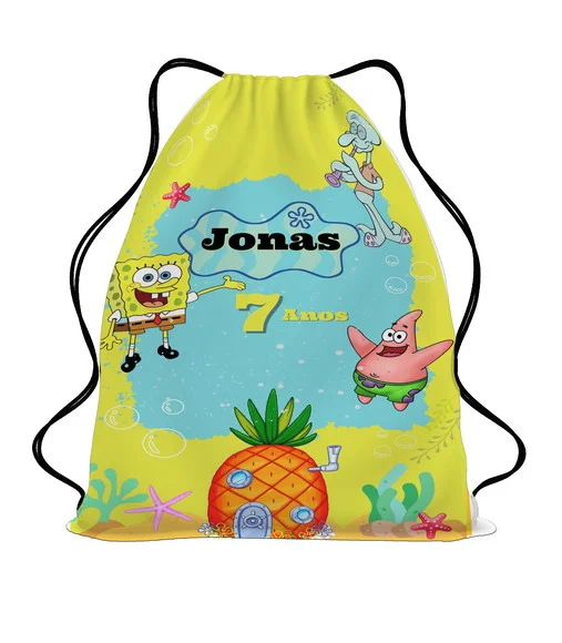 30 Mochila Saco Bob Esponja Personalizada