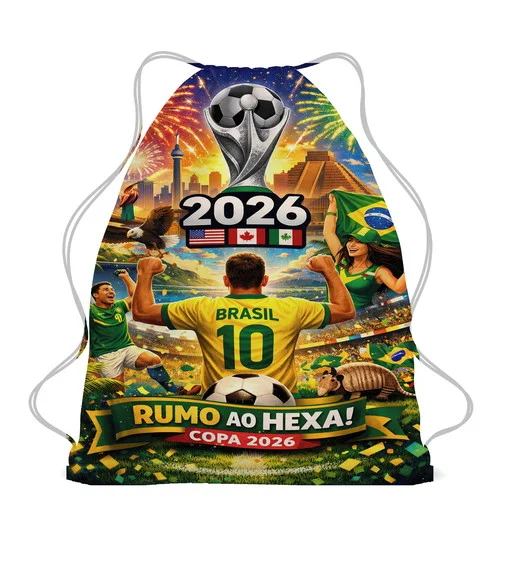 30 Mochila Saco Copa do Mundo 20226 - Personalizada -