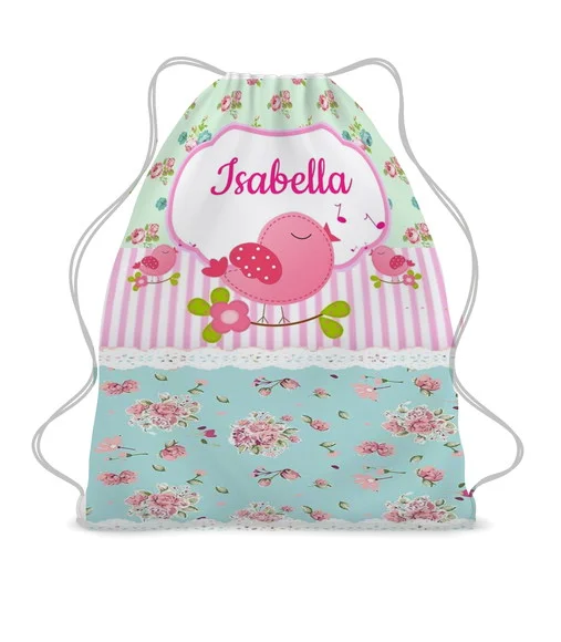 30 Mochila Saco Lembrancinha Sacolinha Jardim Encantado
