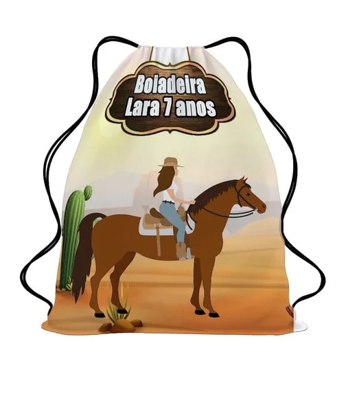 30 Mochila Saco Personalizada Boiadeira - Anivesário