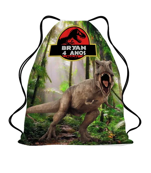 30 Mochila Sacochila Jurassic Park para Aniversário