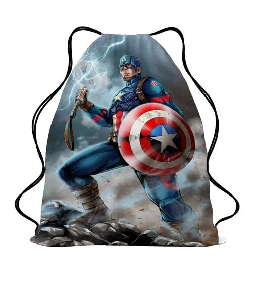 30 Sacochila Mochila Sacolinha Personalizada Capitão América