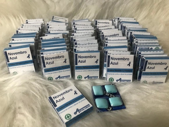 Caxinha de Chiclete Personalizado Novembro Azul